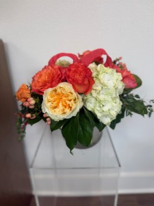 Mother's Day Clustered Rose and Hydrangea Vase